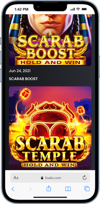 There is a good choice of 3 Oaks Gaming slots games