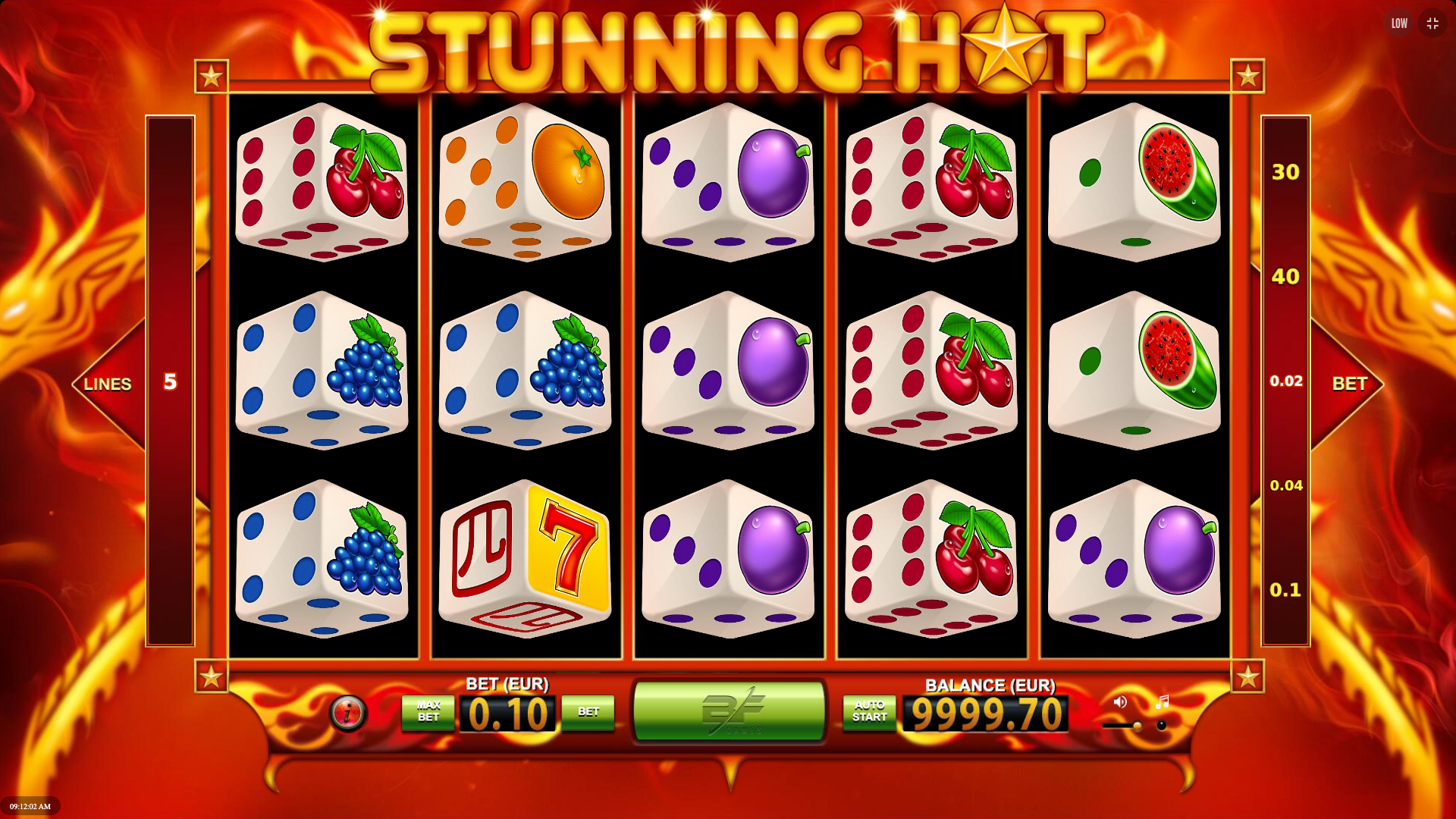 Stunning Hot Dice is the best BF Games dice slot