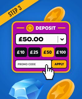 Step 3: entering a deposit amount in pounds in the casino cashier.