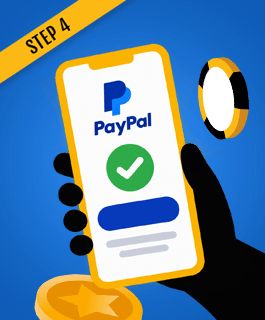Step 4: approving a casino deposit in the PayPal app.